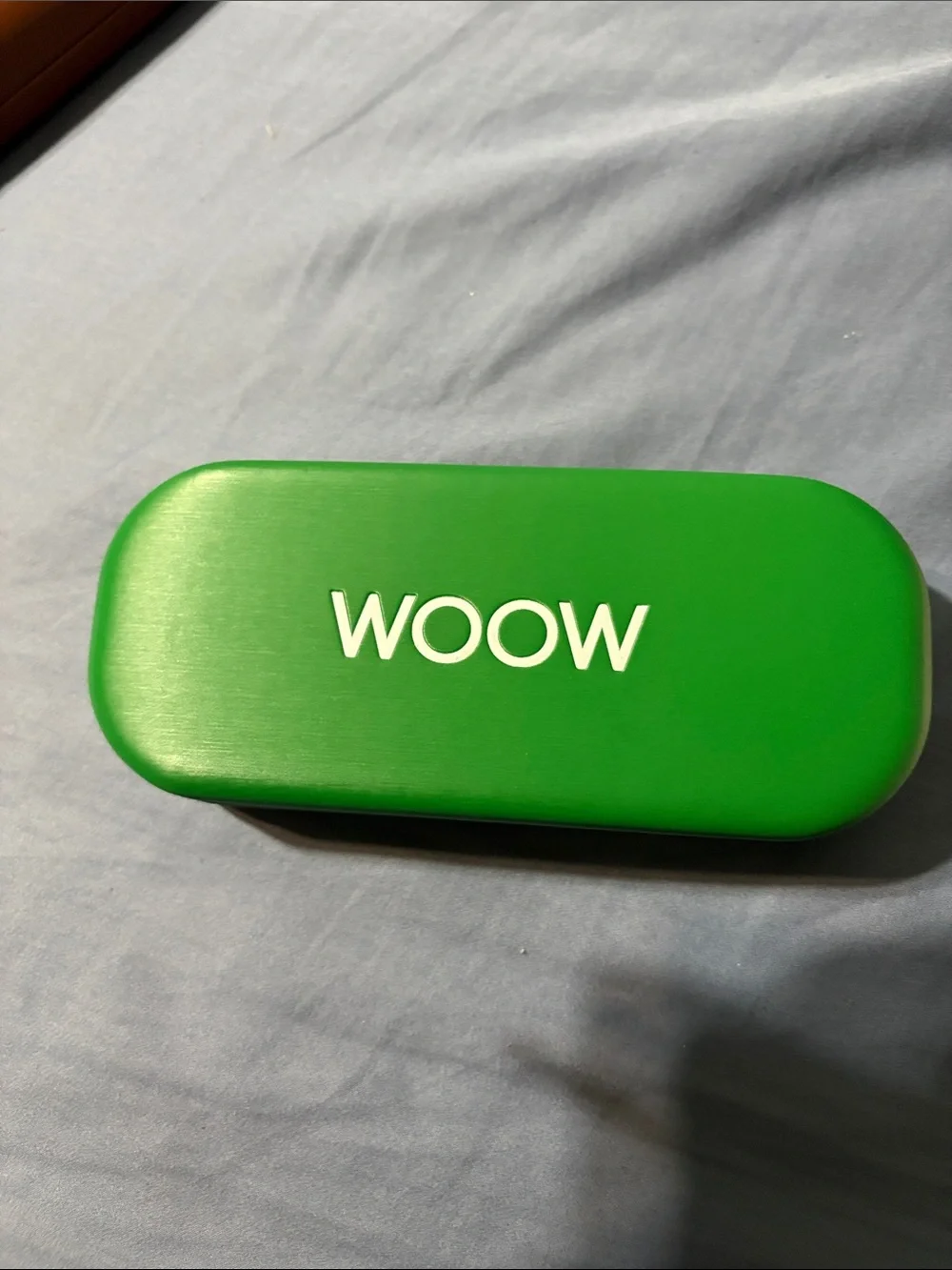 Green Eyeglass Case with Orange Cleaning Cloth